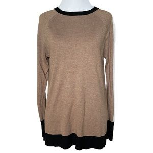 A New Day Tan Color Block Long Sleeved Sweater / Size Medium